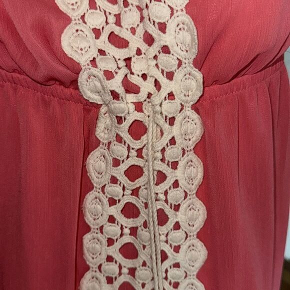 NO BOUNDARIES Strapless TIERED coral sun Dress Jr. - Picture 7 of 7